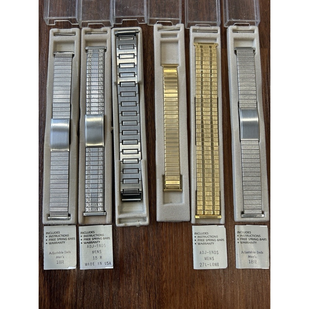 Vintage Speidel Men's Watch Bands Gold And Silver Tone Twist-On NOS - Picture 2 of 10